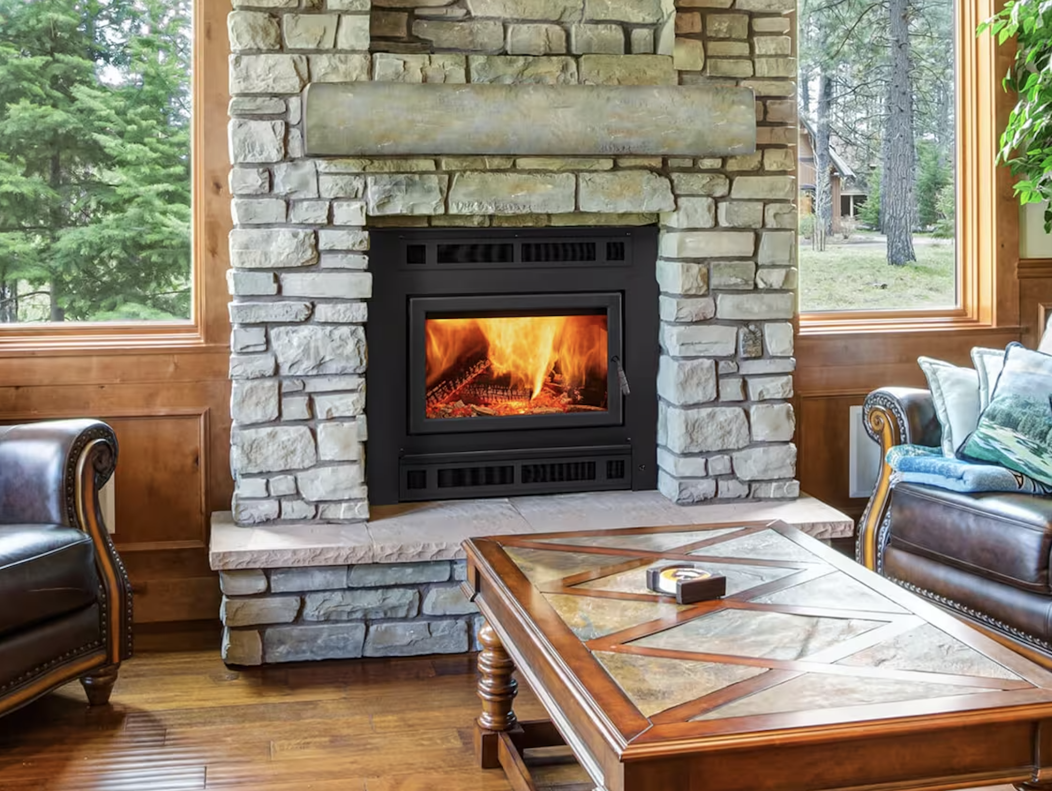 Majestic Pioneer III , with fuel-saving efficiency and the effortless operation of Smart Burn Technology, the Pioneer III wood-burning fireplace supplies serious heat in a beautiful fire. Add up to two heat zone ducts to send warmth into other rooms.