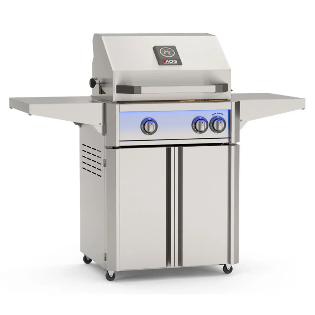 2026 American Outdoor Grill 24" Portable Cart "L" Series Gas Grill (With Rotisserie) 
 $5,114.70 
 
The L-Series grills make a bold statement with an external, multi-color LED light bar, interior halogen lights and striking Gun Metal finish throughou