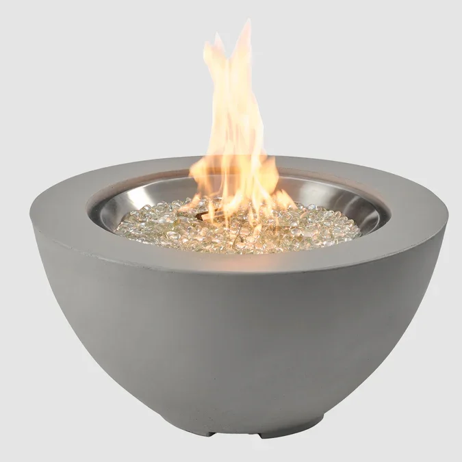 Outdoor Great Room,  Concrete Bowl Gas Fire Pit. 
A designer's dream come true. The Cove Gas Fire Pit Bowl is the statement piece that transforms your backyard project from ordinary to extraordinary. Crafted from premium Supercast™ concrete with a sl