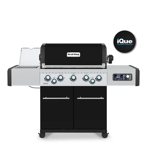 The Broil King Regal™ Q 590 Pro IR with iQue technology takes the guesswork out of grilling. Master smoking, roasting, rotisserie, and grilling with ease. The Regal Q 590 features 995 sq. in. of total cooking space (625 sq. in. primary grilling area)