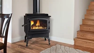 Regency® Classic™ C34E Gas Stove
The Regency Classic Gas Stove mirrors the authentic styling of a wood stove with all the convenience of gas. This small direct vent gas stove is available with a pedestal or cast iron legs and in black or with nickel 