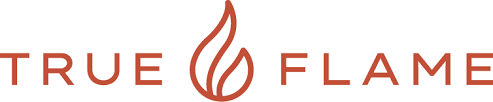 Logo with the words 'TRUE FLAME' and a flame icon in the center.