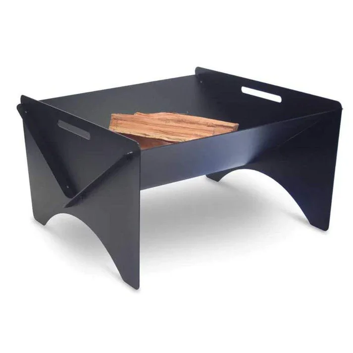 Pilgrim Geo 36" High Temp Black Fire Pit. This award-winning design Geo fire pit is a great addition to your outdoor living space. The heavy-gauge steel and self-feeding design keep the fires burning evenly. And for people who are on the go, for camp