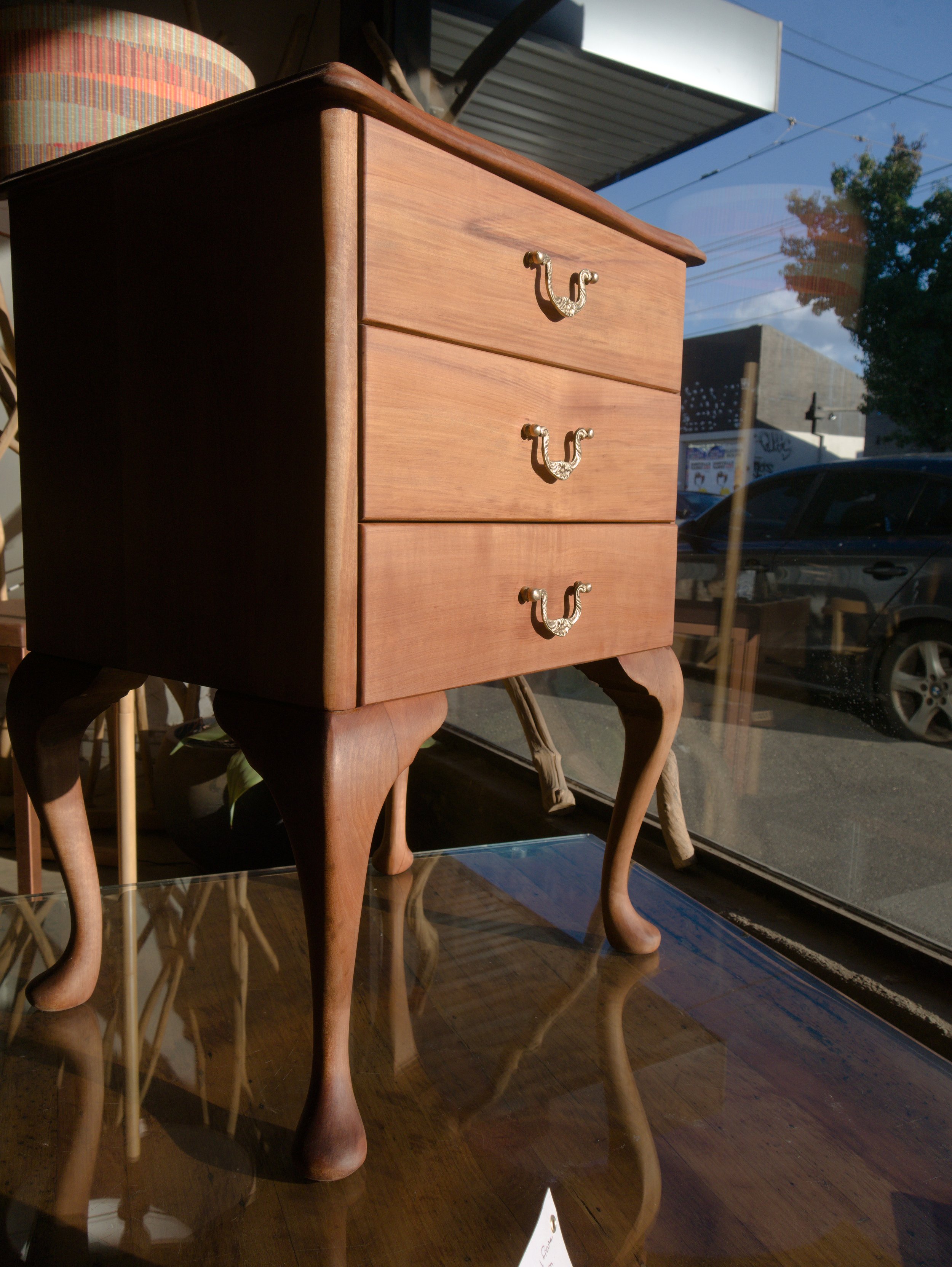 Restored Vintage 1950s Australian Mahogany Bedside Table