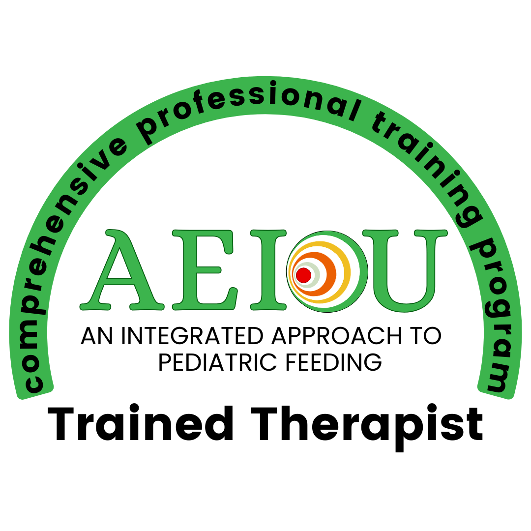 Logo for AEIOU, a company providing comprehensive professional training programs, featuring green text and a circular design element.