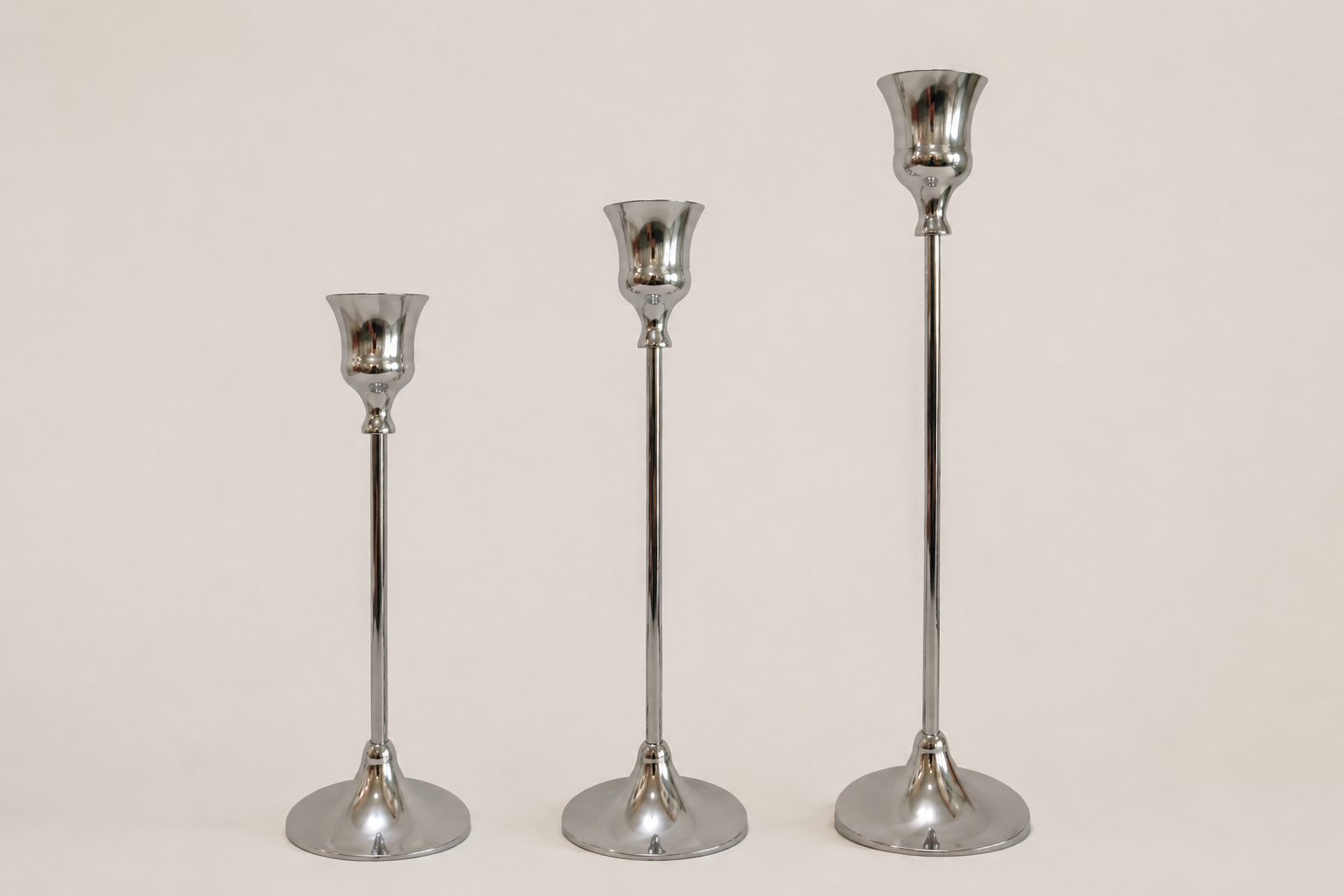 Taper Candle Holders in Silver
