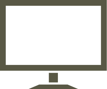 A computer monitor displaying a speech bubble icon and white text on a black background.