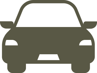Front view of a gray electric car