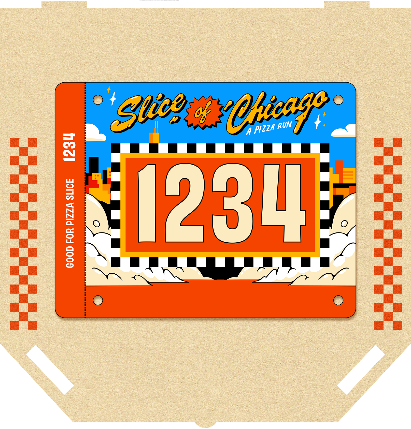 Slice of Chicago Pizza Run Race Bib