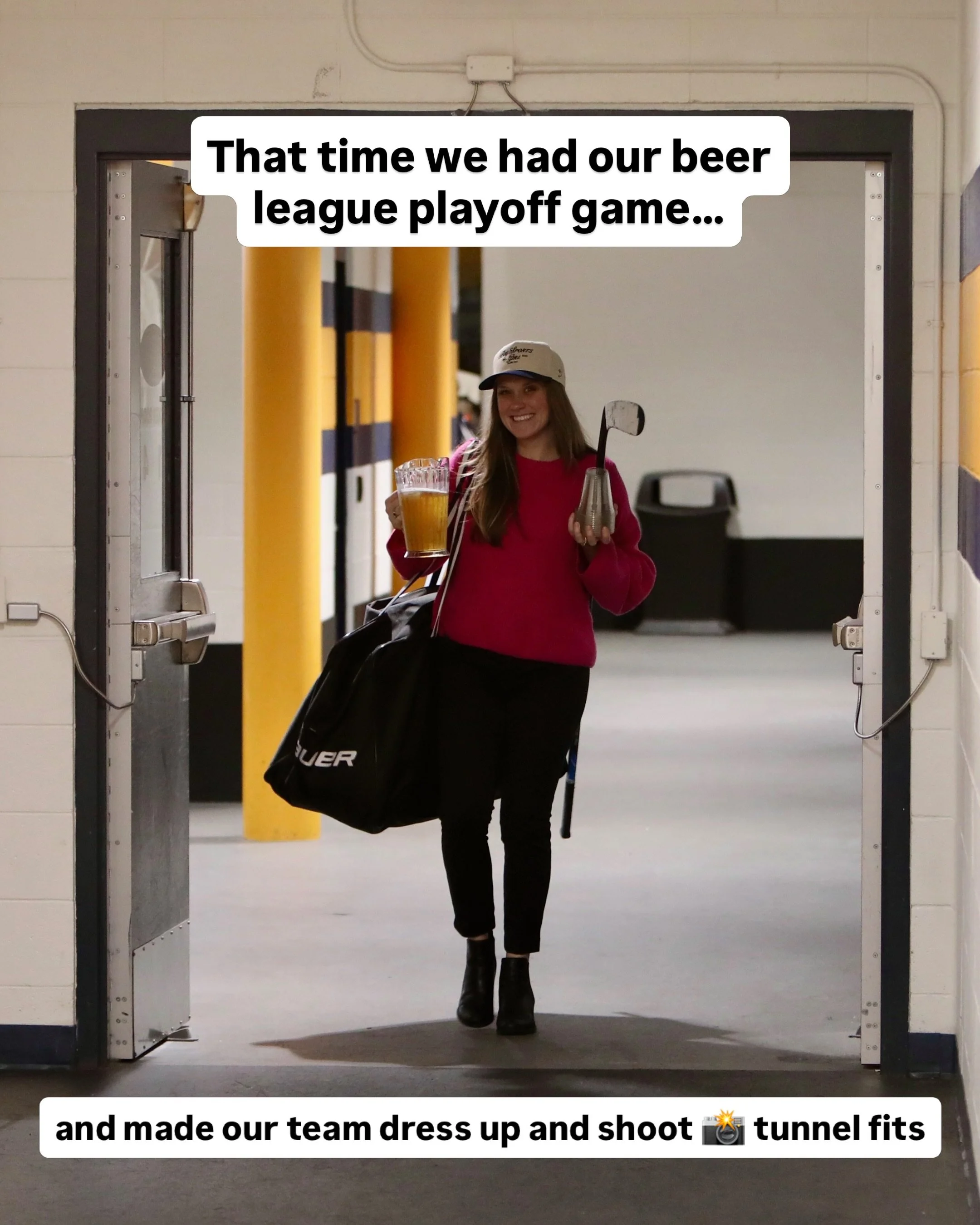 the internet loved the video of our playoff entrance&hellip; so let&rsquo;s bless you with the pics 

📸: @r_appell 

#WomensHockey #WomenInSports #BeerLeague #TunnelFit #Hockey