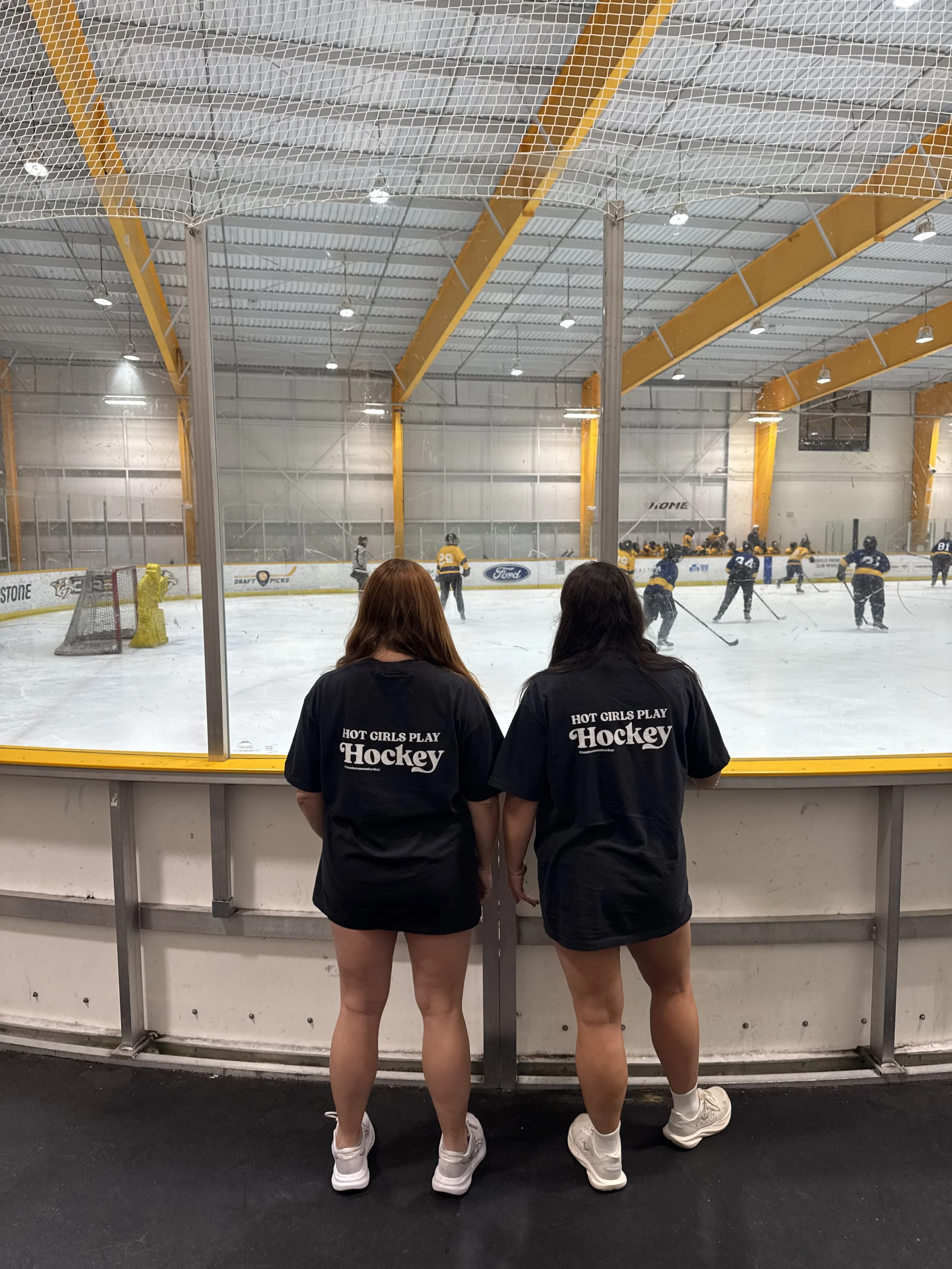 Hot Girls Play Hockey Back Logo T-Shirt