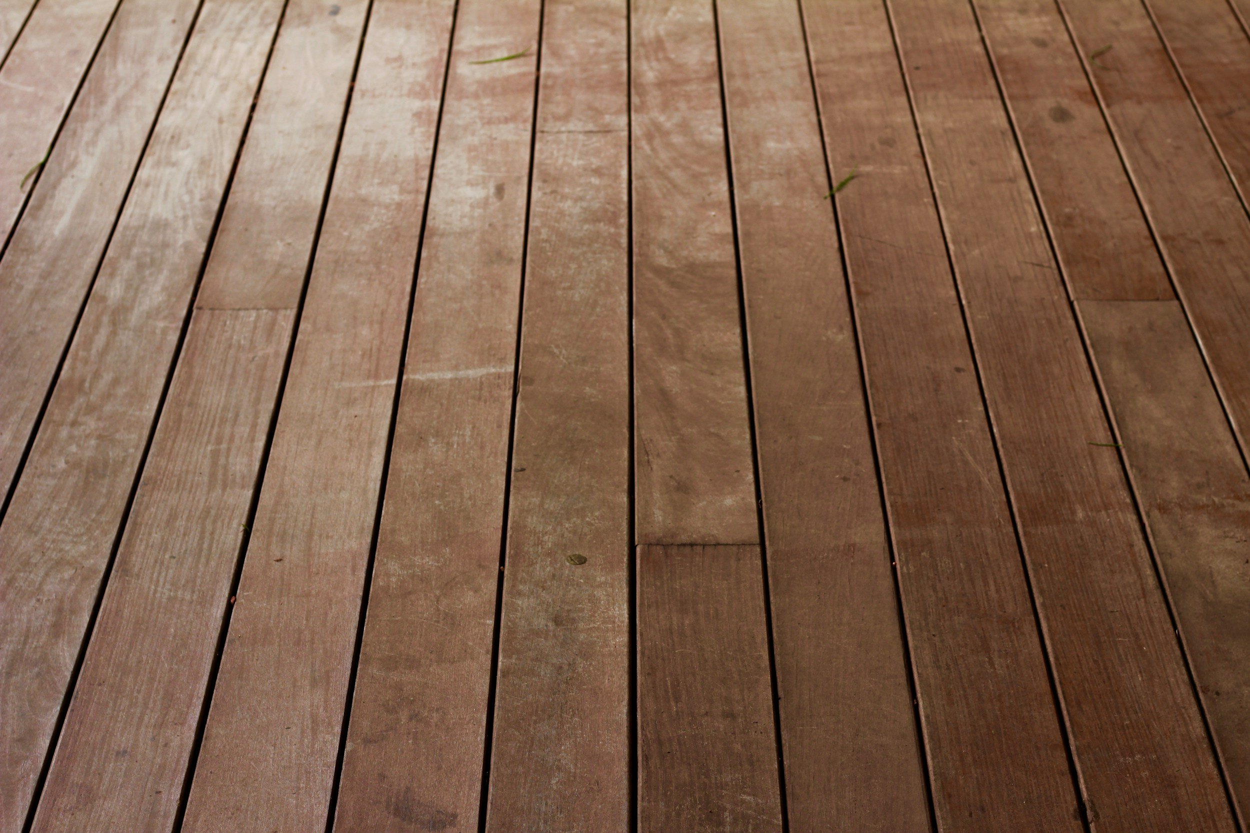 Close-up of a wooden deck with horizontal planks.