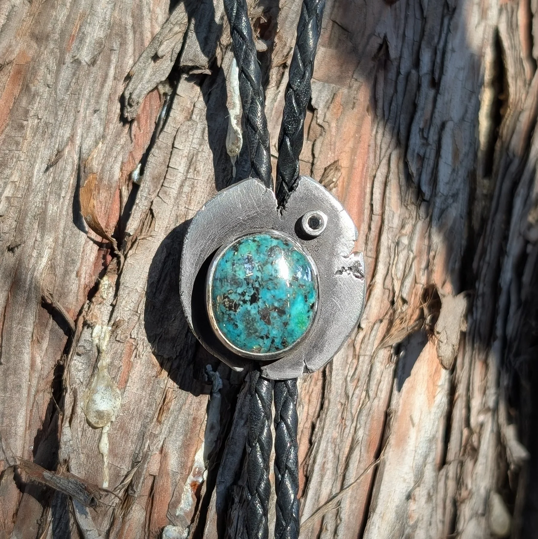 Turquoise and Black Diamond Bolo Tie