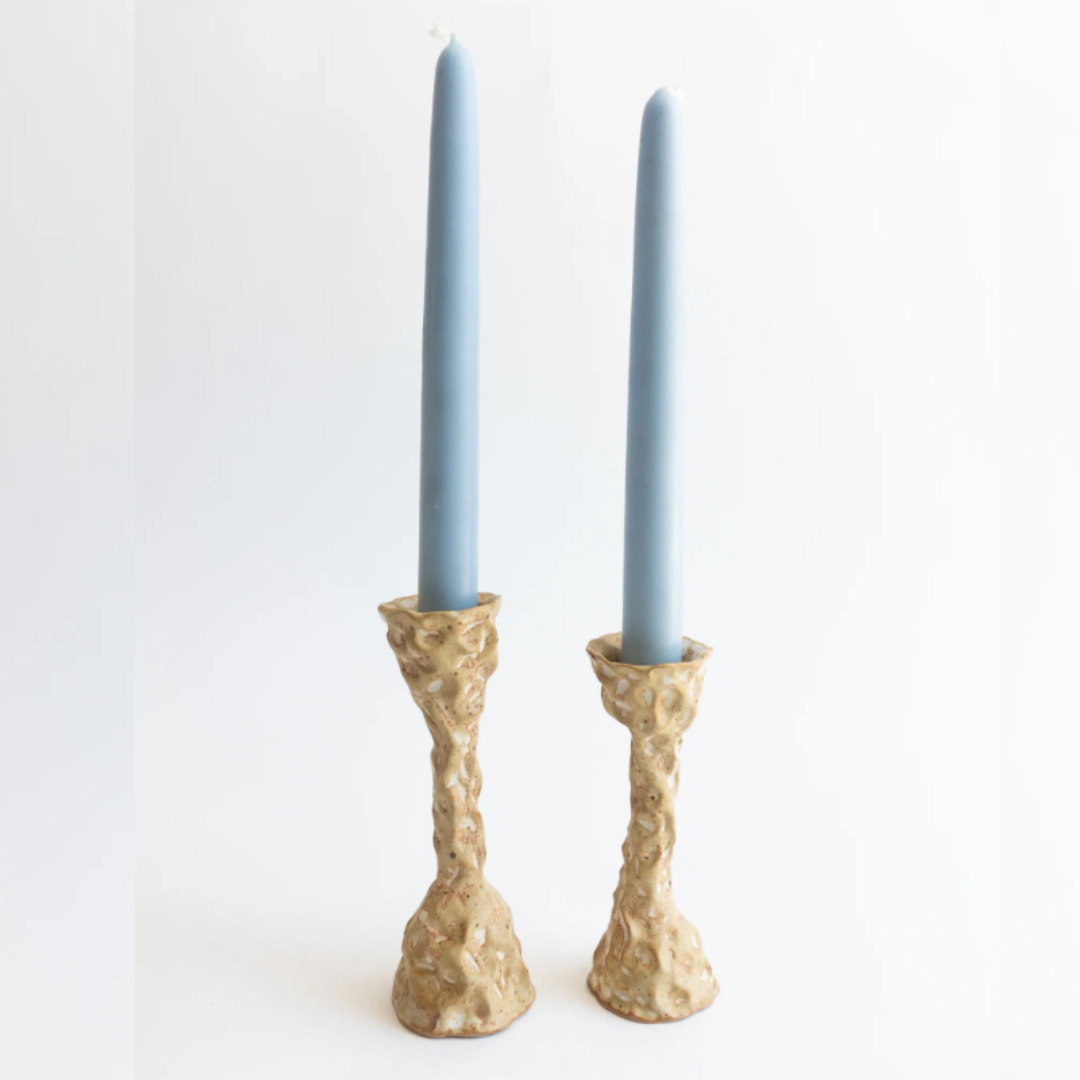 Candle Stick Duo in Tan