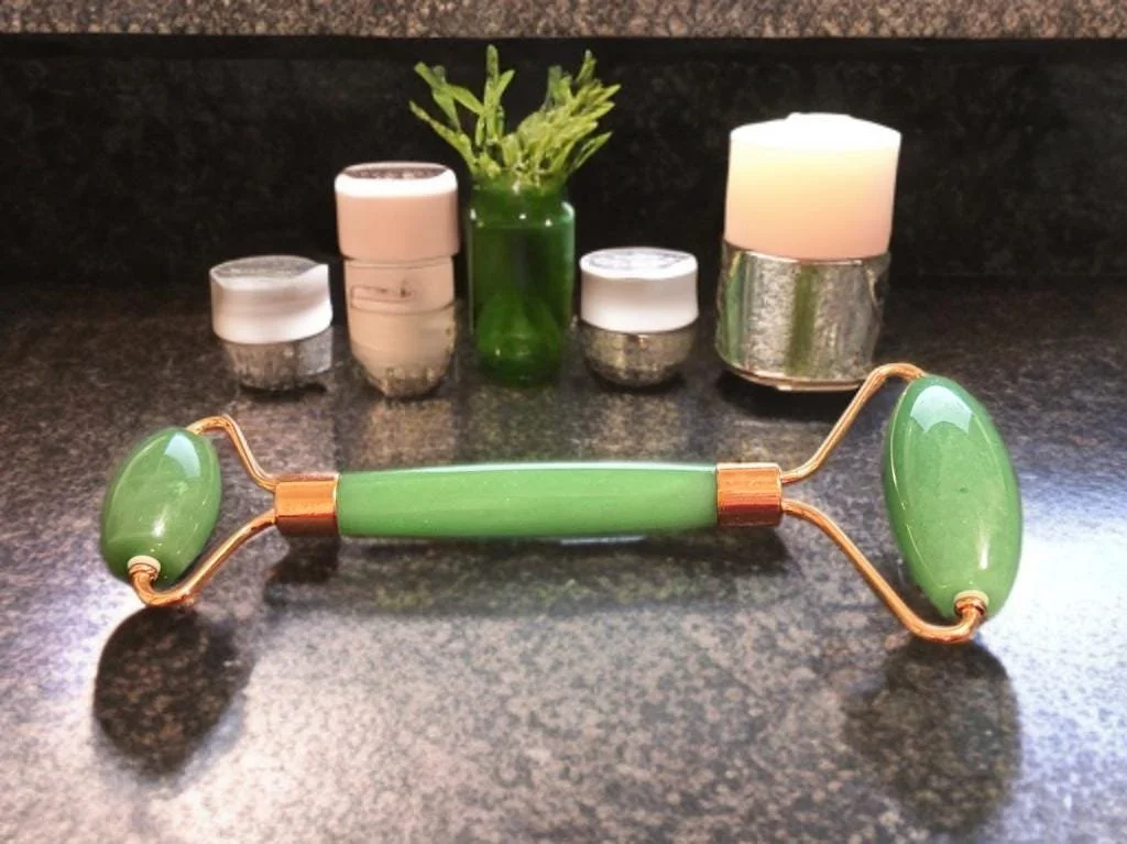 Green Aventurine Face Roller, Luxury Crystal Skincare Tool, Lymphatic Drainage, Holistic Beauty Ritual