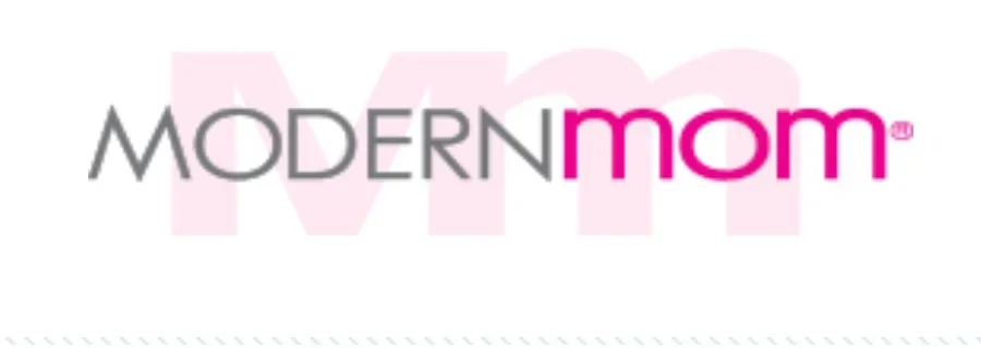 Modern Mom logo with the words 'Modern' in gray and 'mom' in pink.