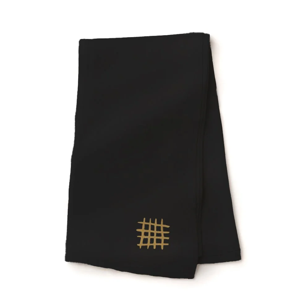 Kitchen Towel Set - Black and gold flour sack