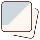 Stack of three blank notecards with brown edges