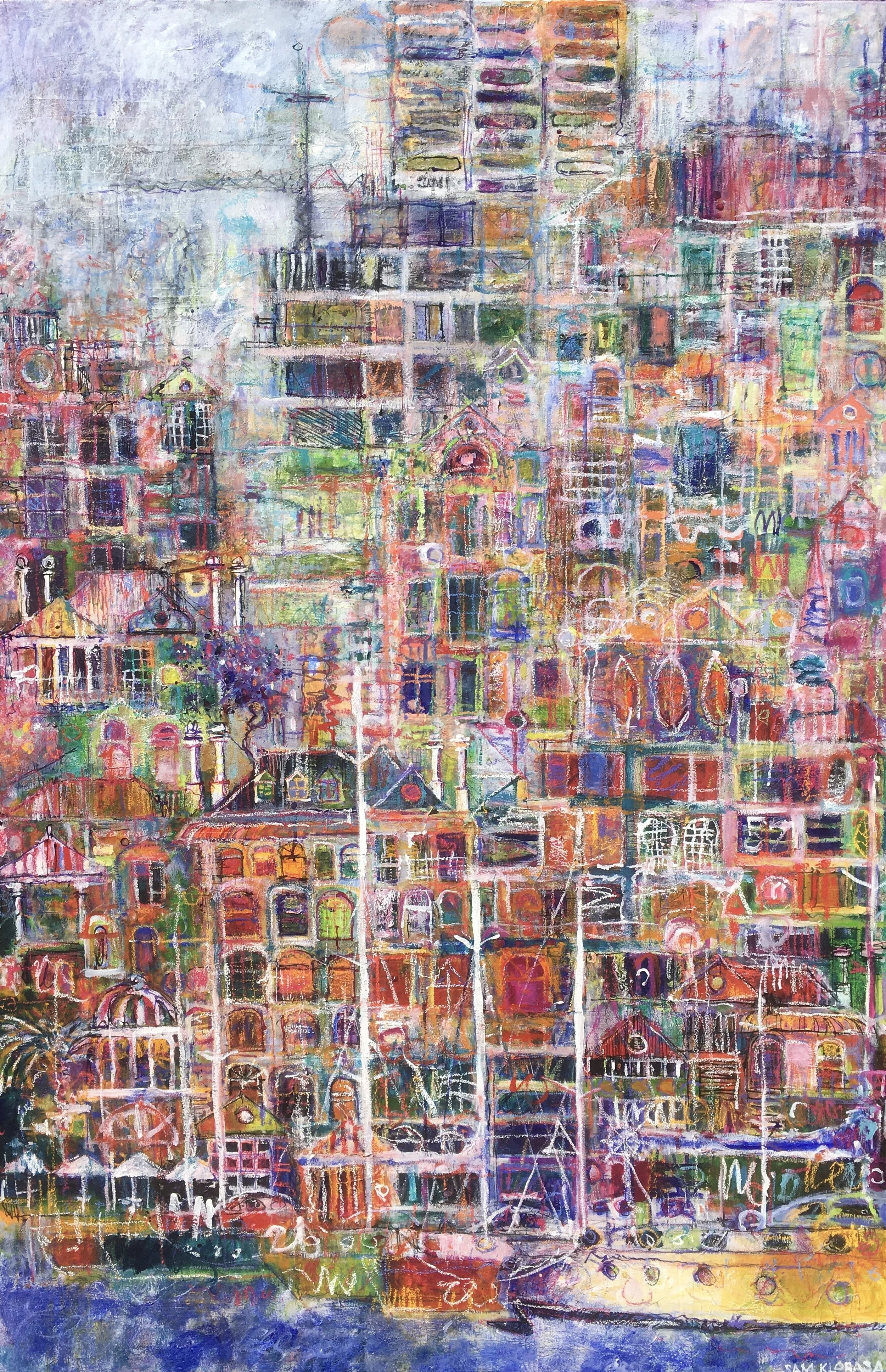 Visions of Elizabeth Bay 
Mixed media on Canvas
48" x 72"