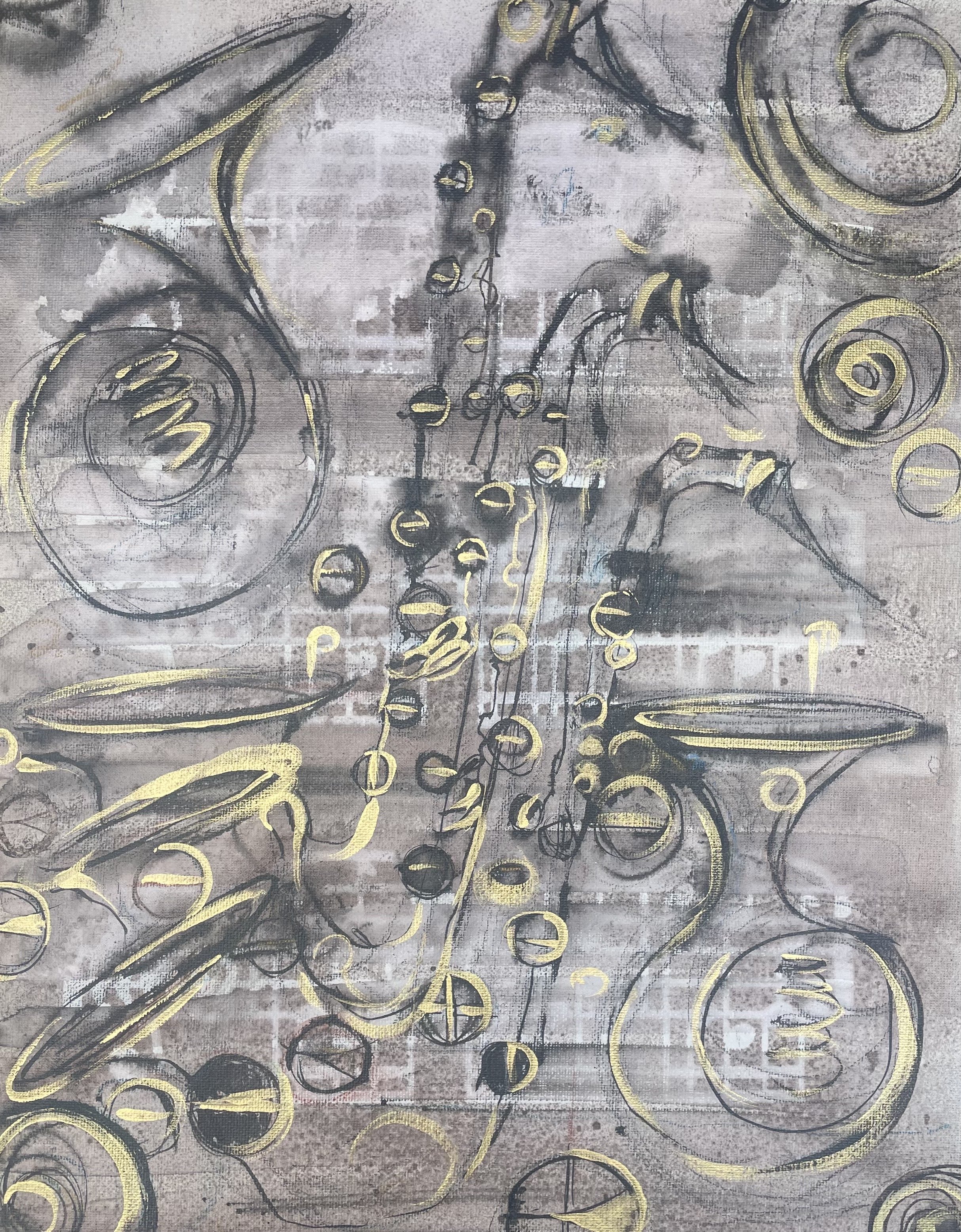 Brass Swans
Mixed media
14" x 18"