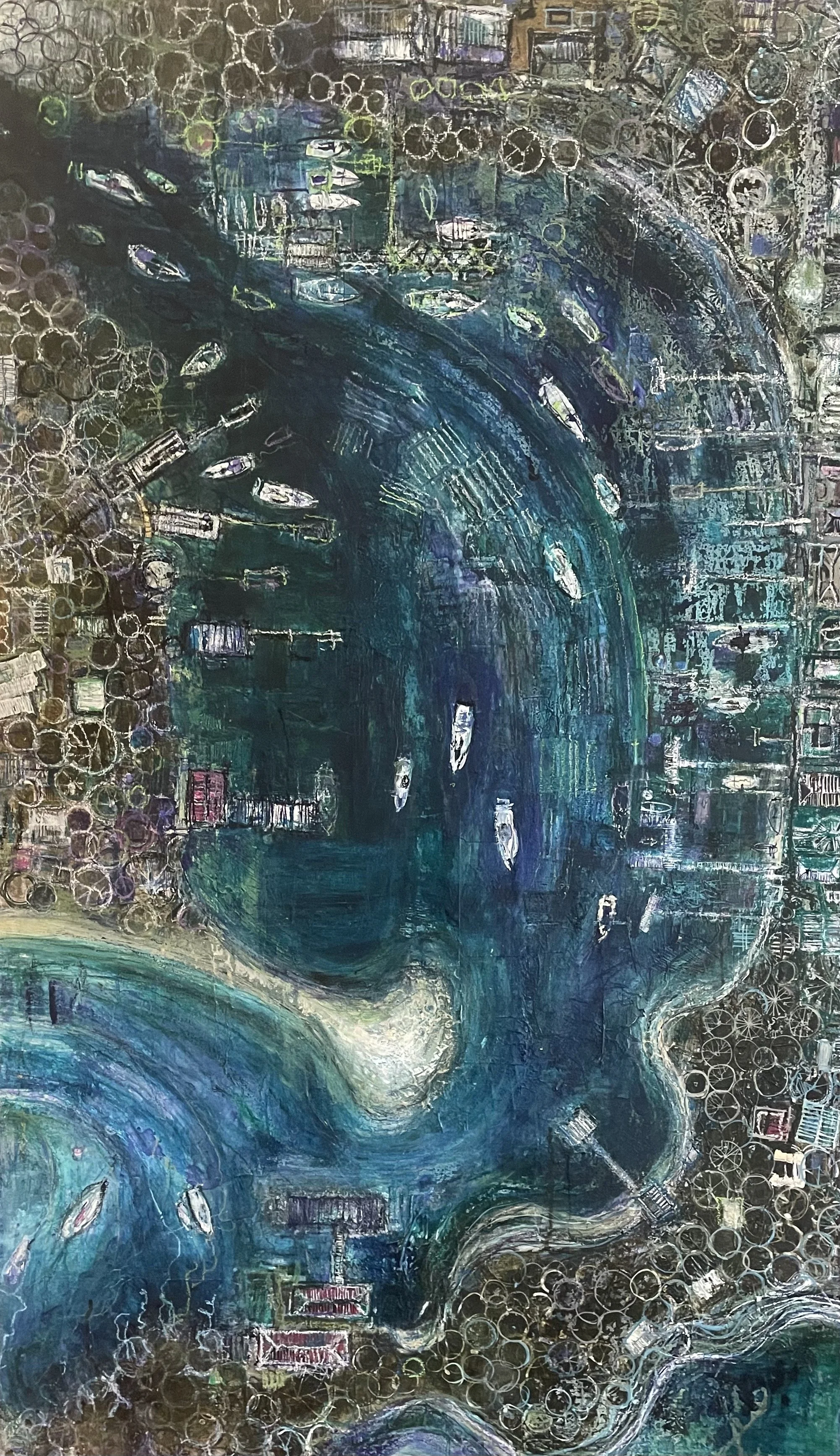 Merimbula Lake Aerial
Mixed media on canvas
36" x 60"