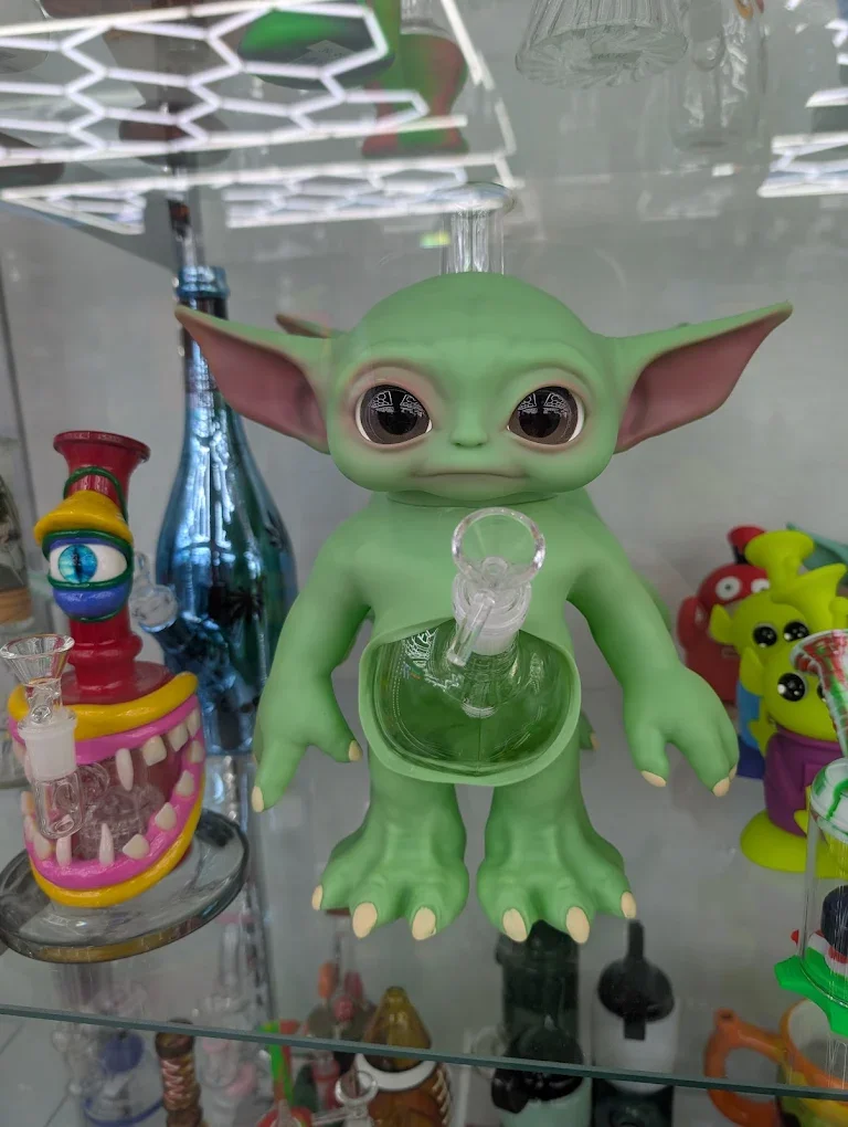 A waterpipe shaped like baby yoda