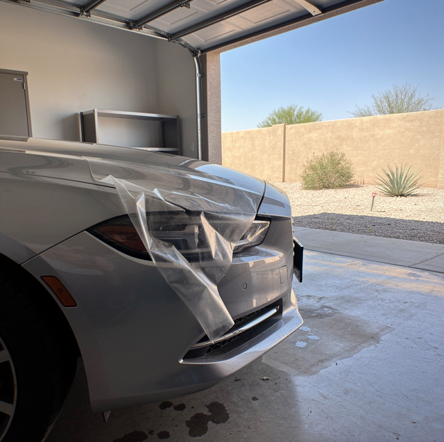 peeling clear paint protection film from car hood
