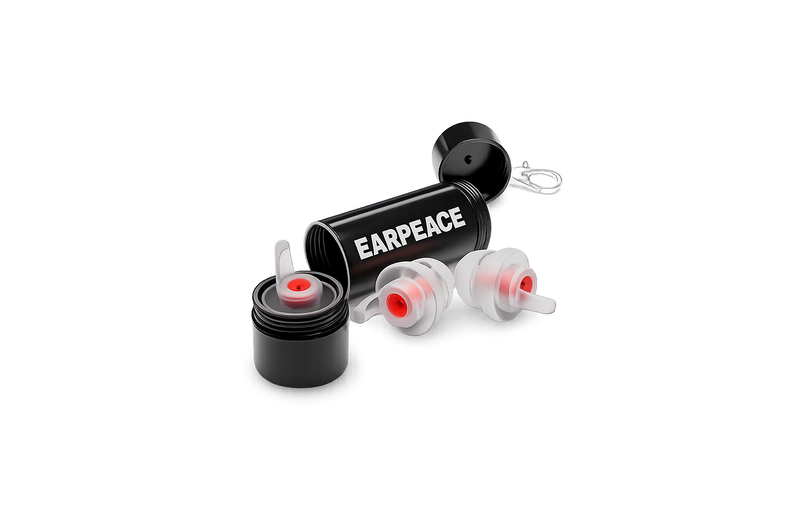 Earpeace premium earplugs and carrying case — concert and nightclub hearing protection available in the Ear Protection Booth
