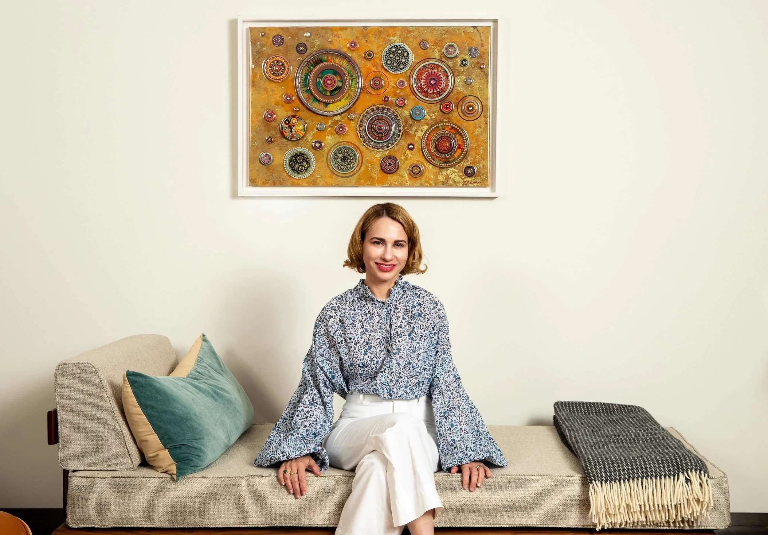 Dr. Adriana Rosen, offering psychotherapy in miami beach, in her office.
