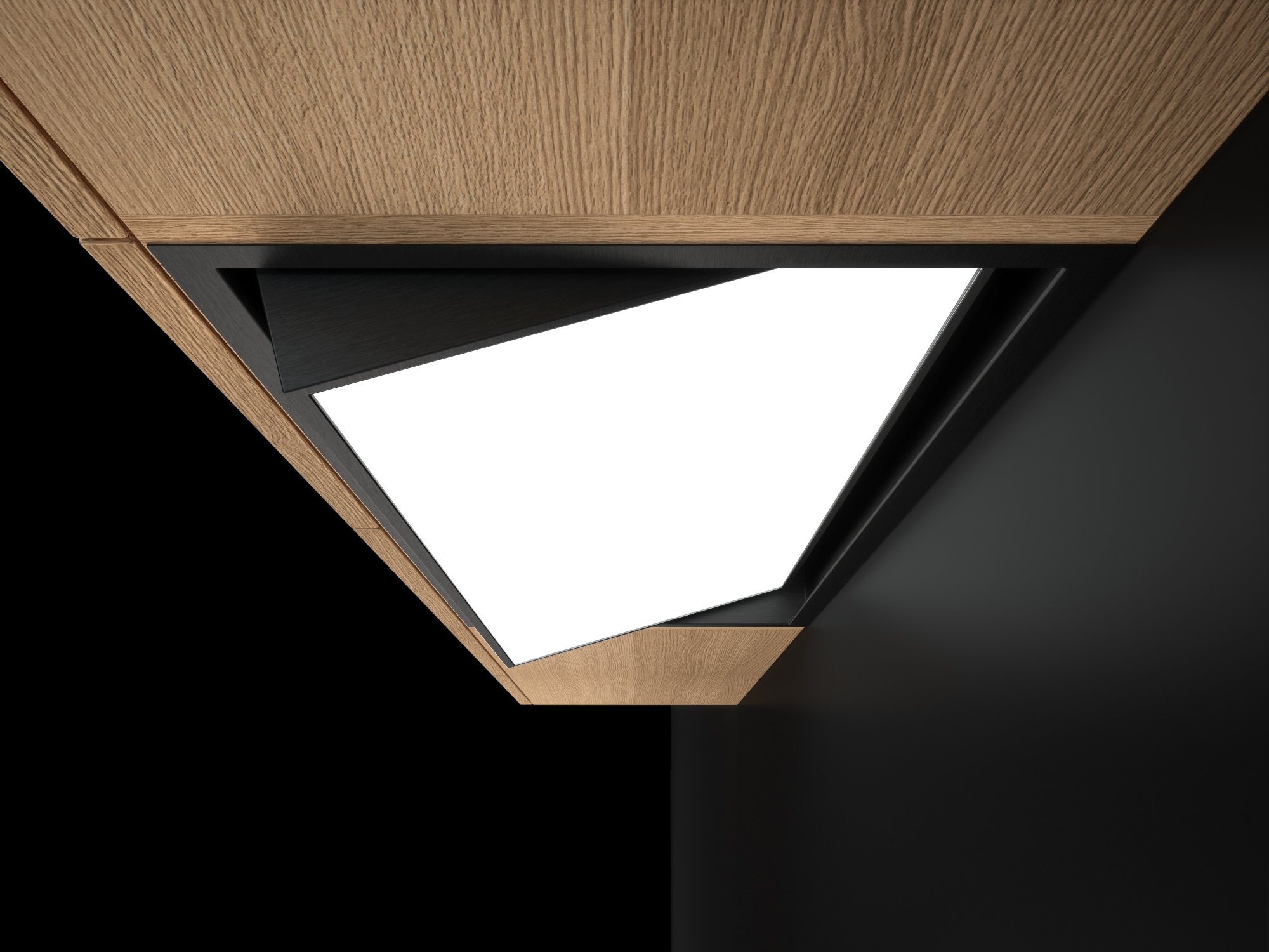 The bottom surface of the Switch hood is a light glass panel that can be heated to prevent condensation. This makes the Switch hood ideal for induction hobs.