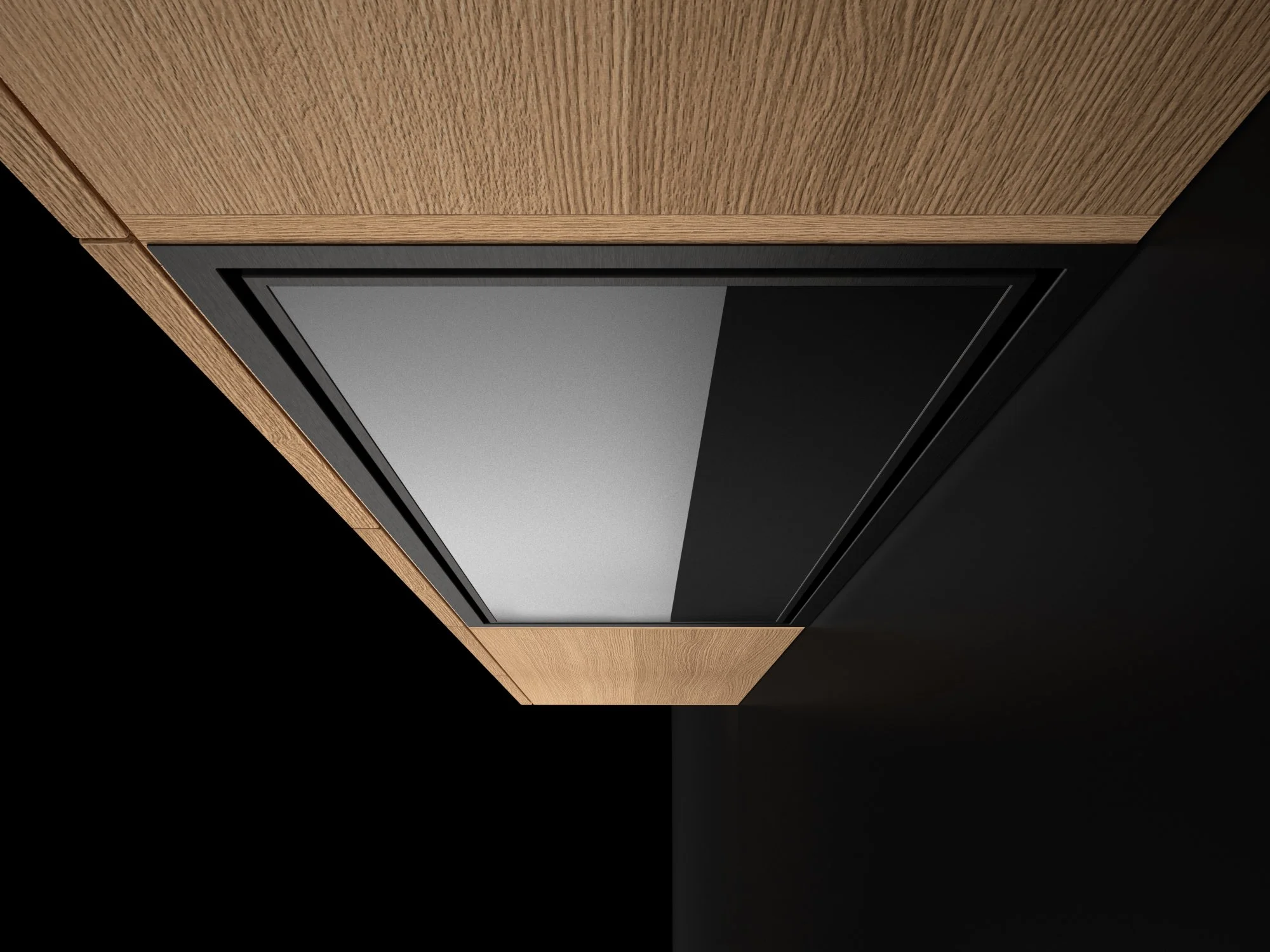 The bottom surface of the Switch hood is a light glass panel that can be heated to prevent condensation. This makes the Switch hood ideal for induction hobs.