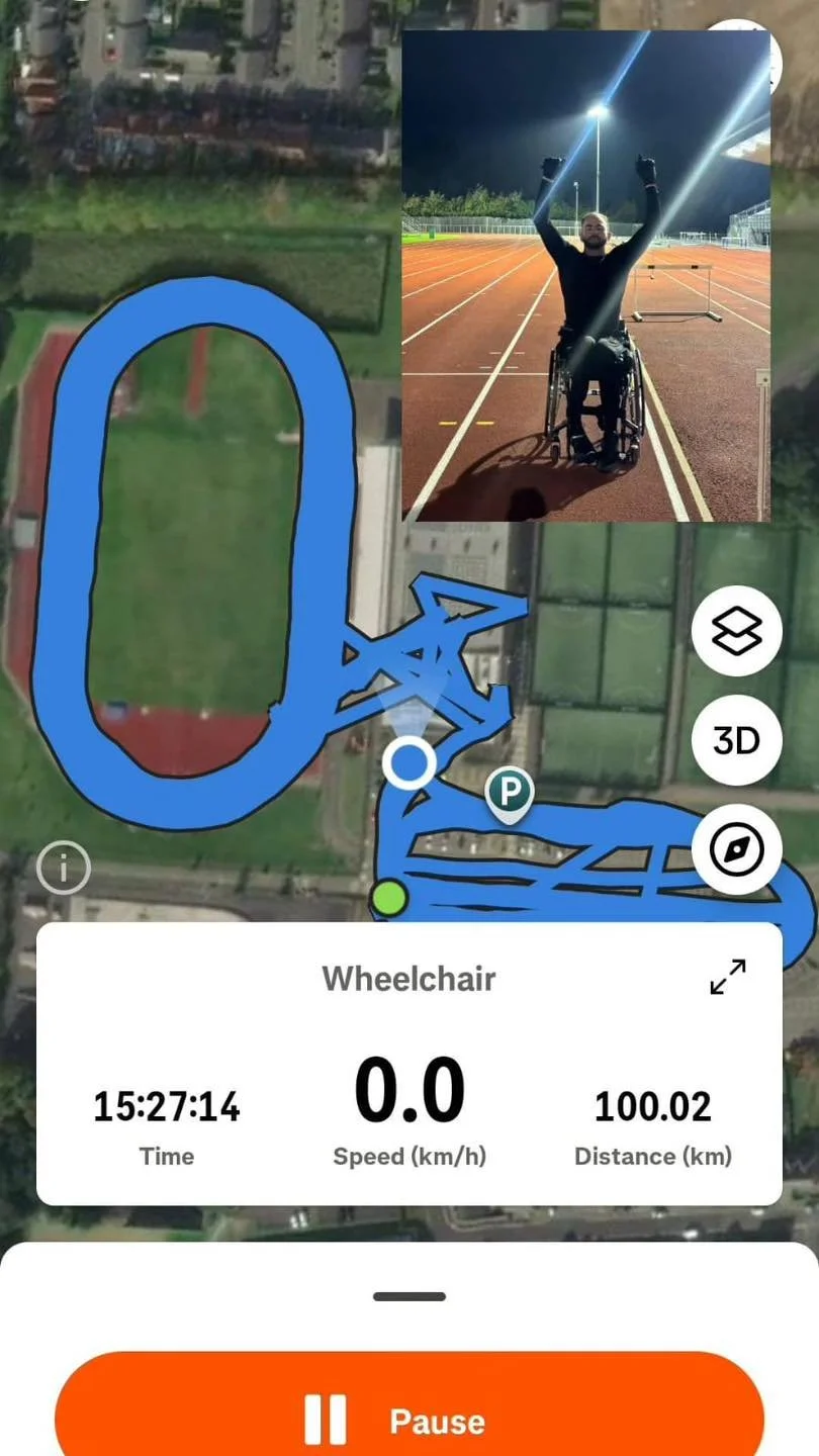 Our manager Paul did an incredible 100km push in his wheelchair, taking him 15 hours! Thank you for all you do for us Paul!