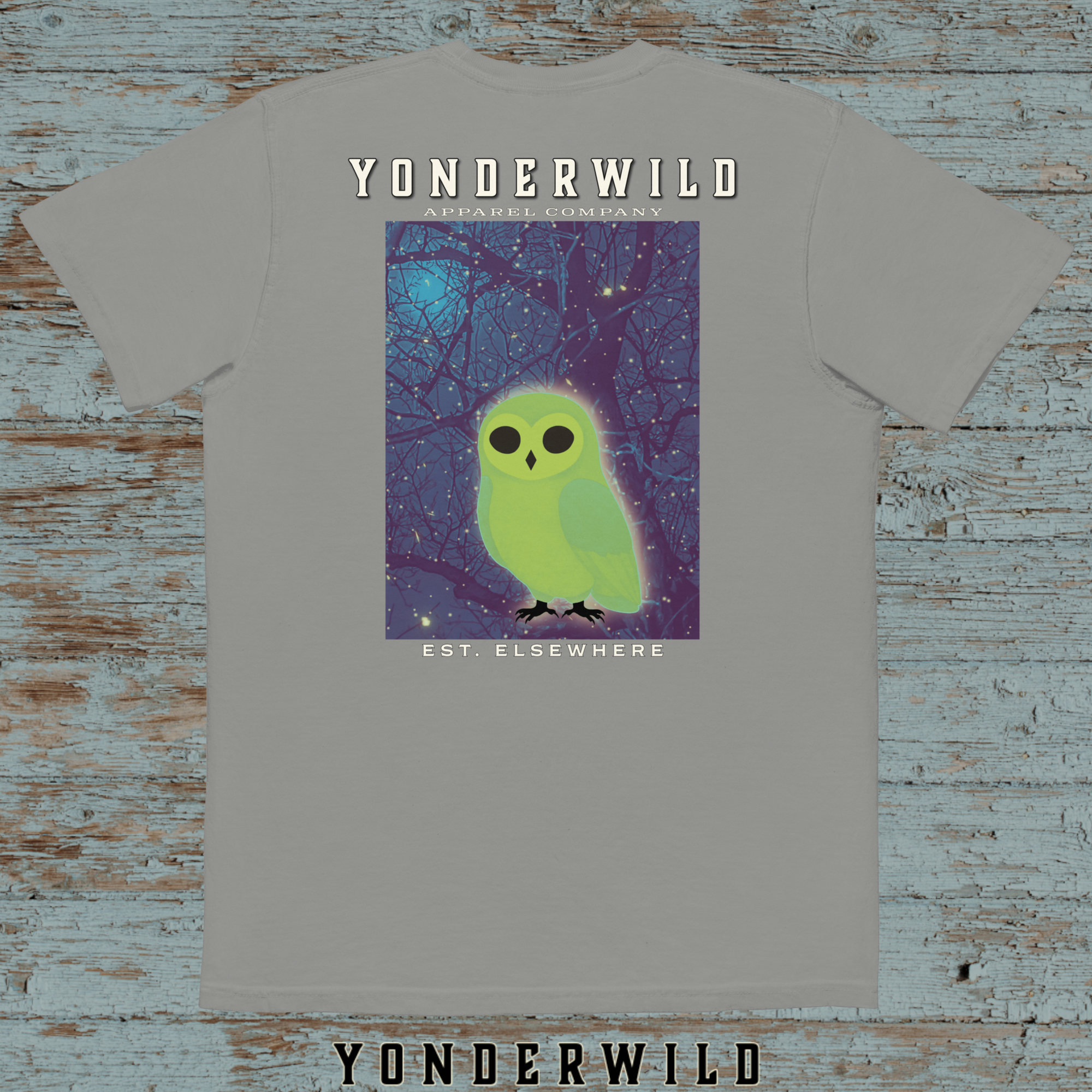 Owl Bird Aglow Pocket Tee