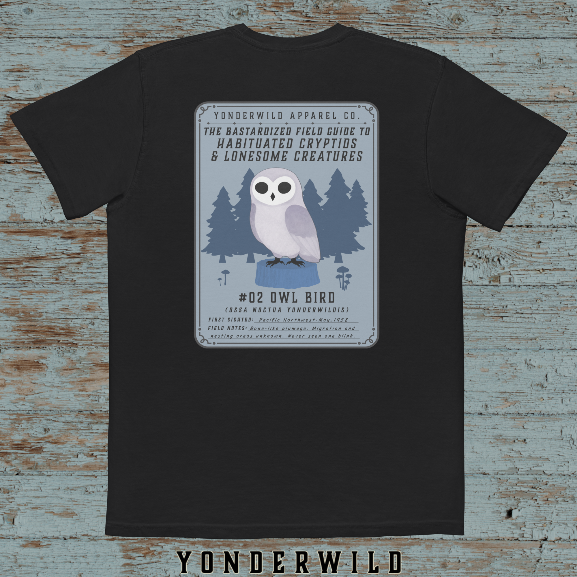 Field Guide Owl Bird Pocket Tee