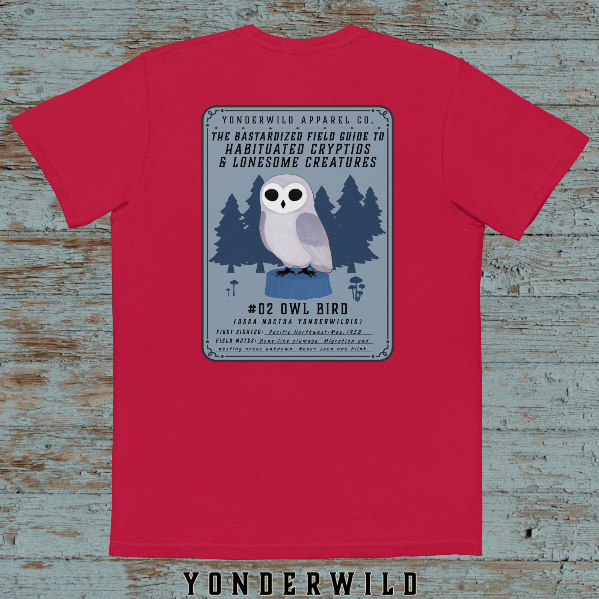 Field Guide Owl Bird Pocket Tee