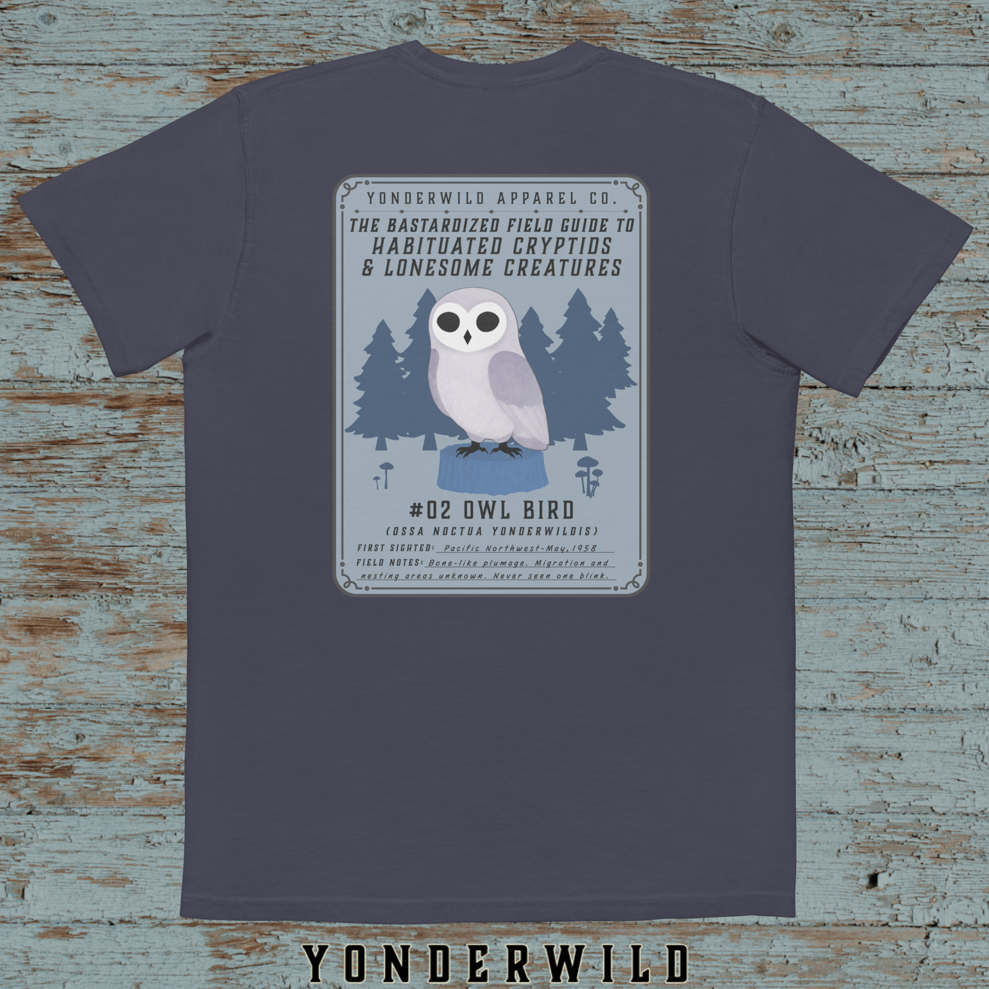 Field Guide Owl Bird Pocket Tee