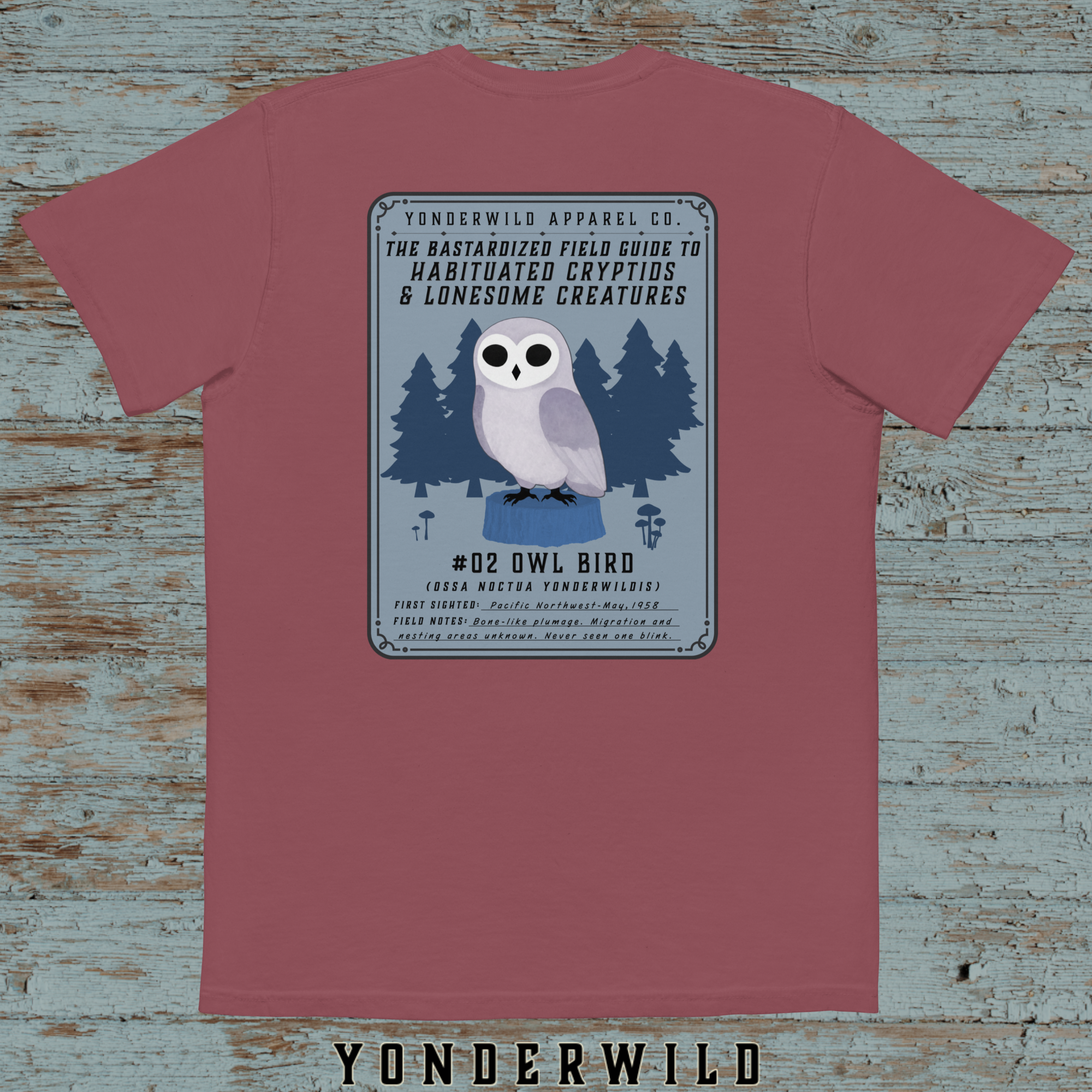 Field Guide Owl Bird Pocket Tee