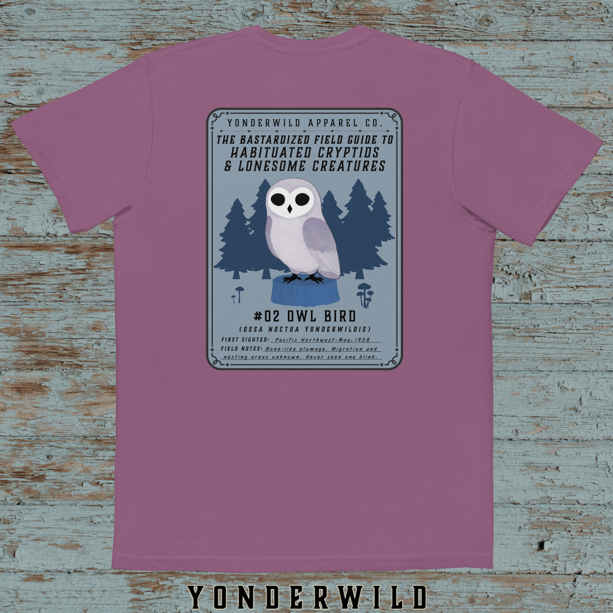 Field Guide Owl Bird Pocket Tee