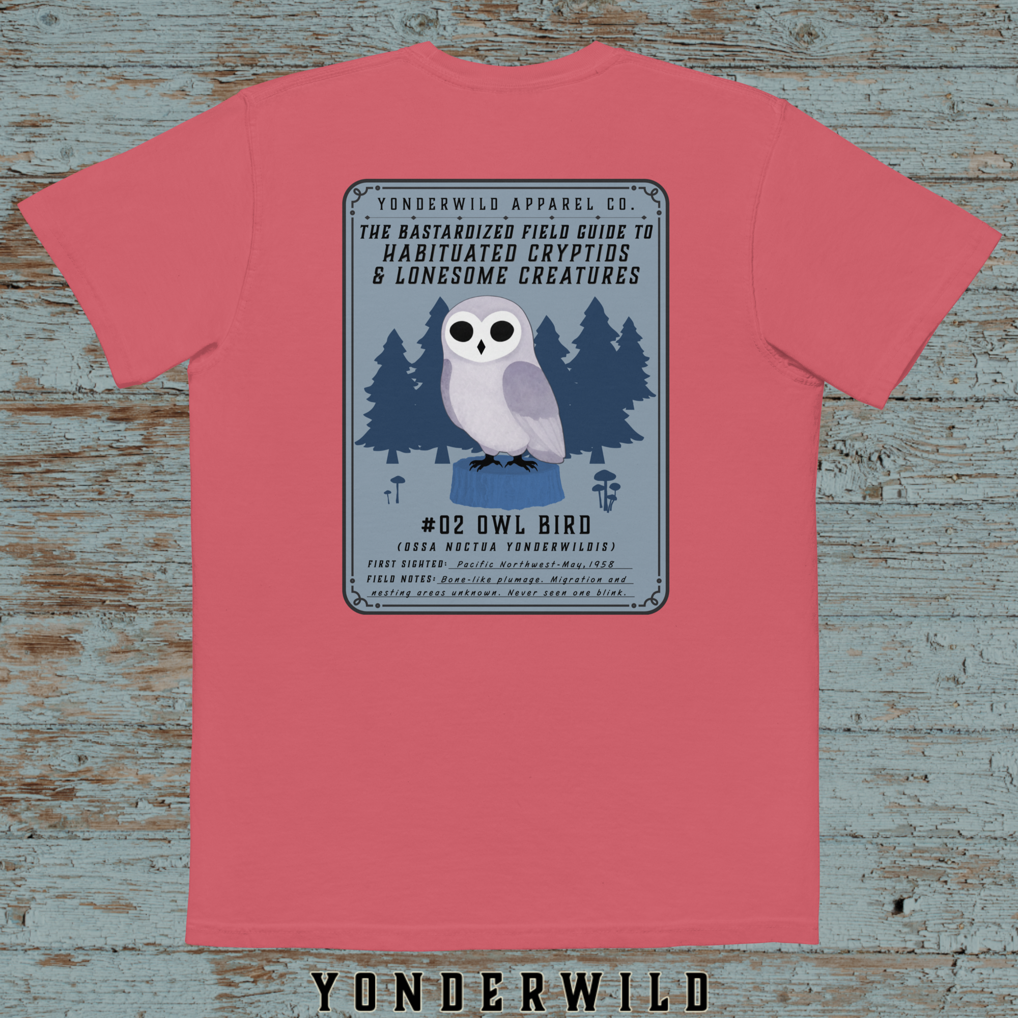 Field Guide Owl Bird Pocket Tee
