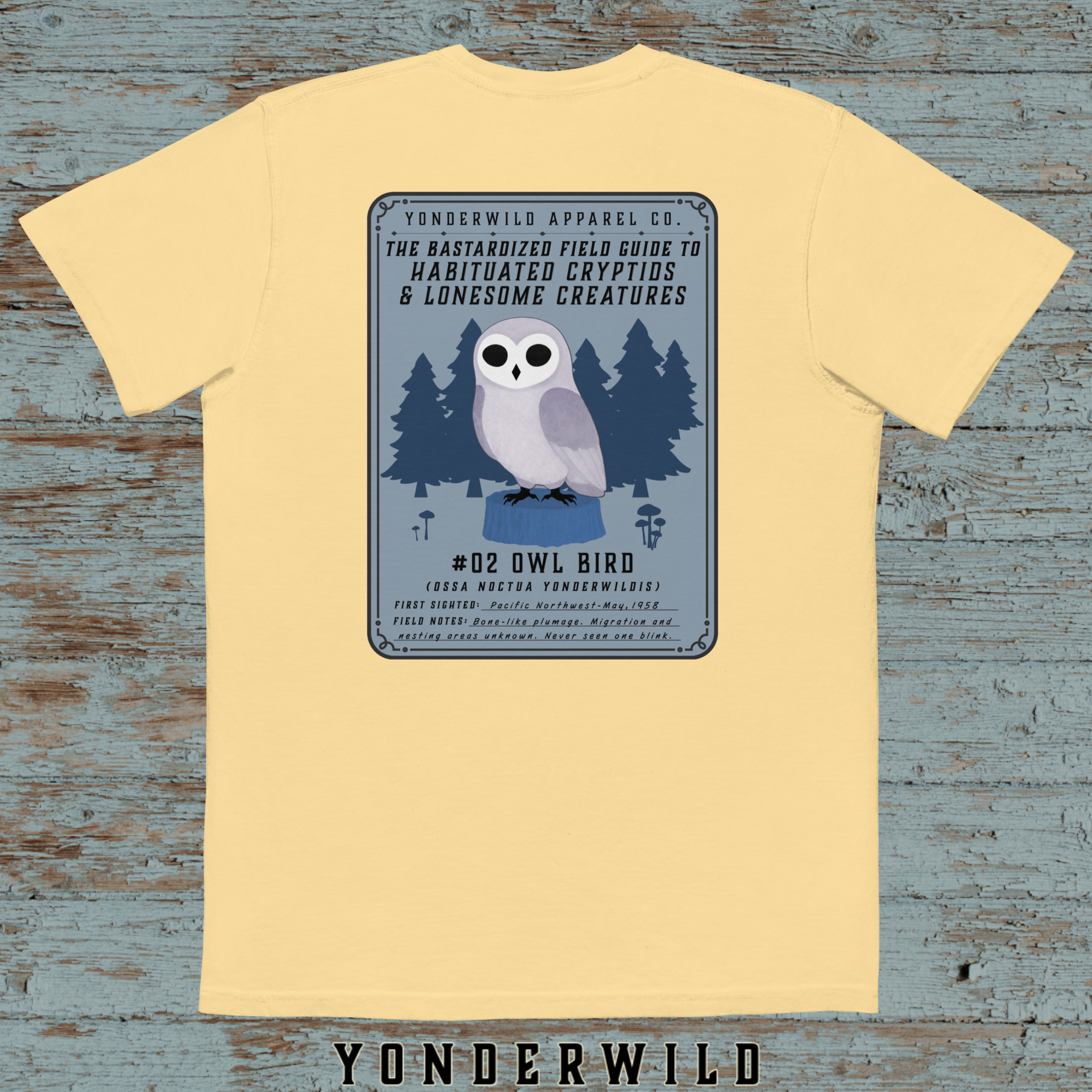 Field Guide Owl Bird Pocket Tee