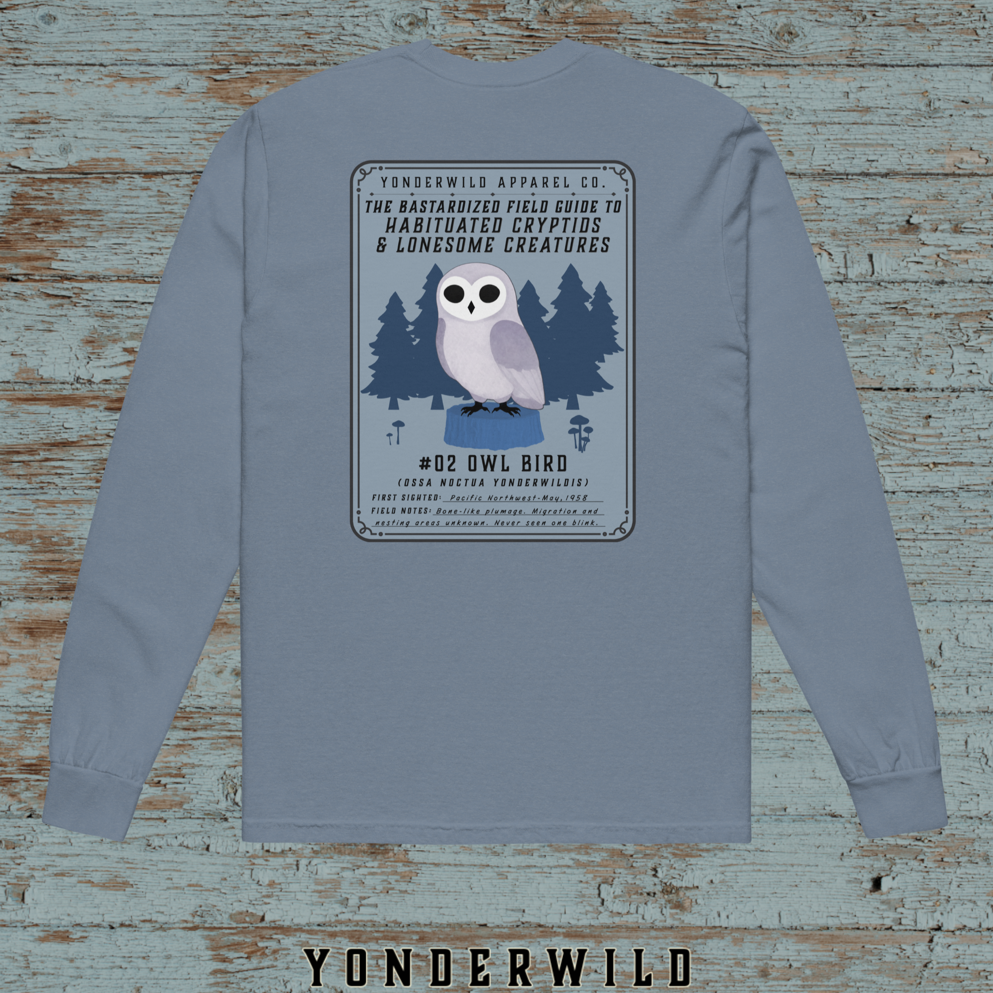 Field Guide Owl Bird Long Sleeve Tee