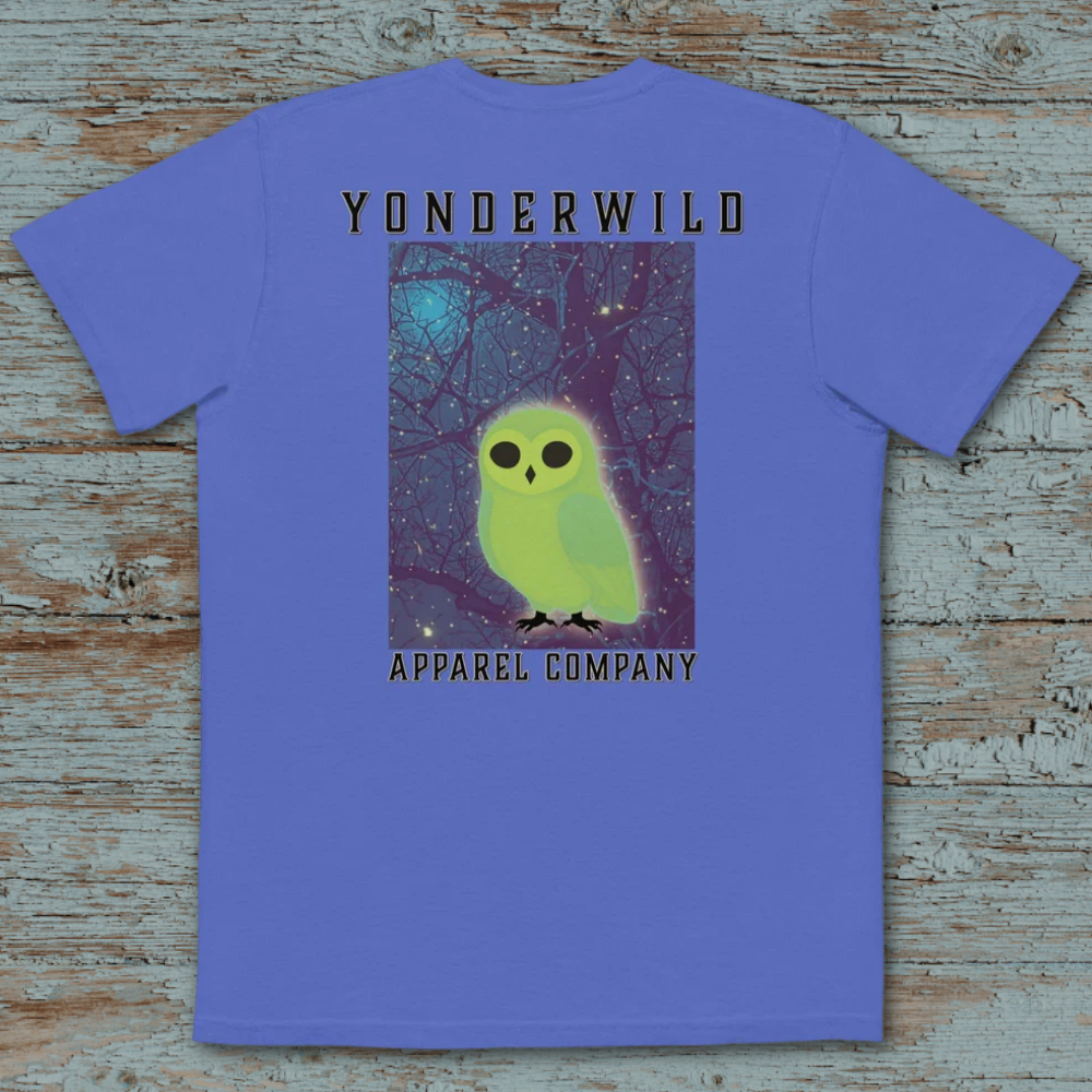 Owl Bird Aglow Pocket Tee