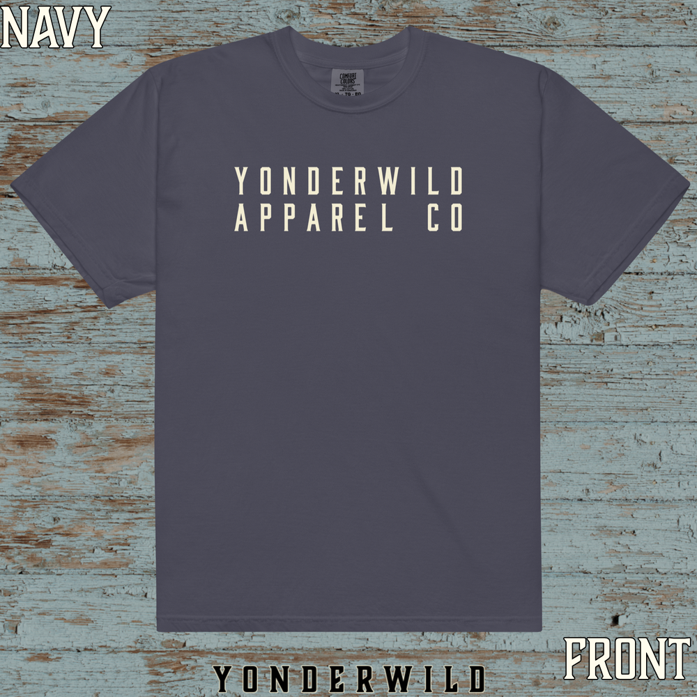 YAC Short Sleeve Tee Bone (Front) (Navy).png