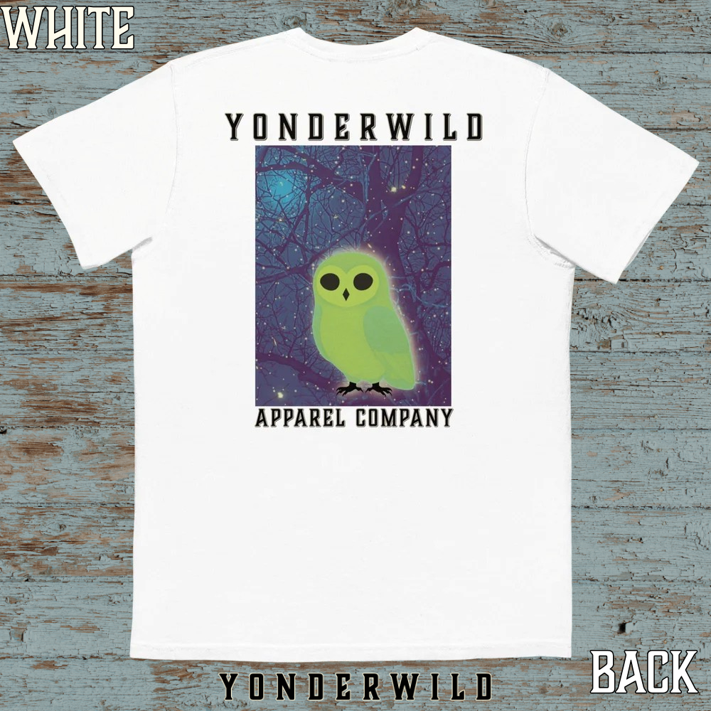 Owl Bird Aglow Pocket Tee