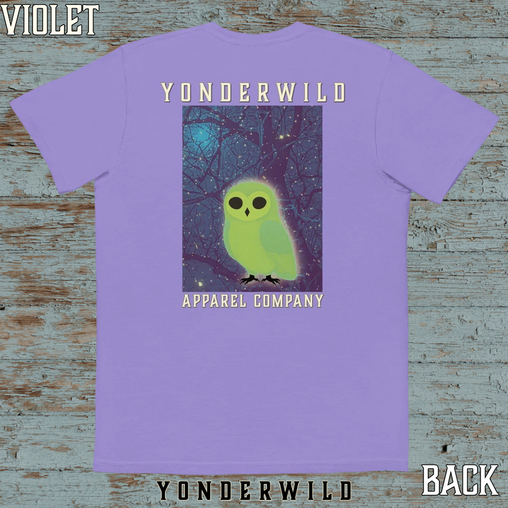 Owl Bird Aglow Pocket Tee