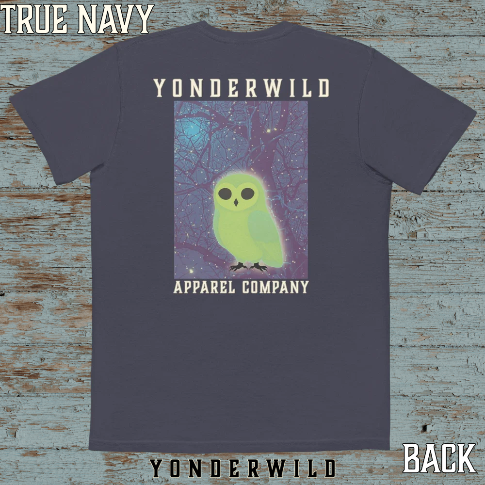 Owl Bird Aglow Pocket Tee