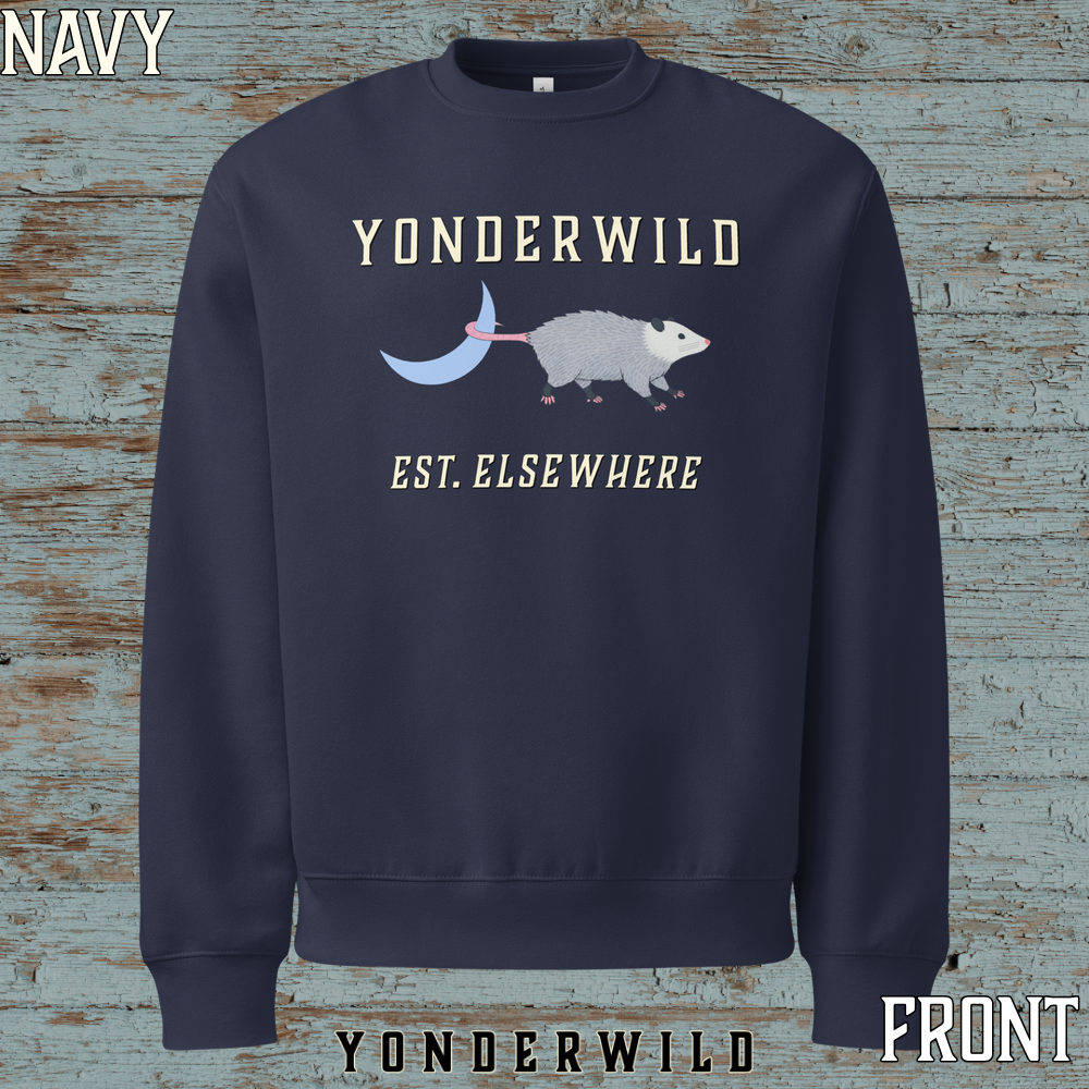 Moon Possum Oversized Heavyweight Sweatshirt (Navy) (Front).png