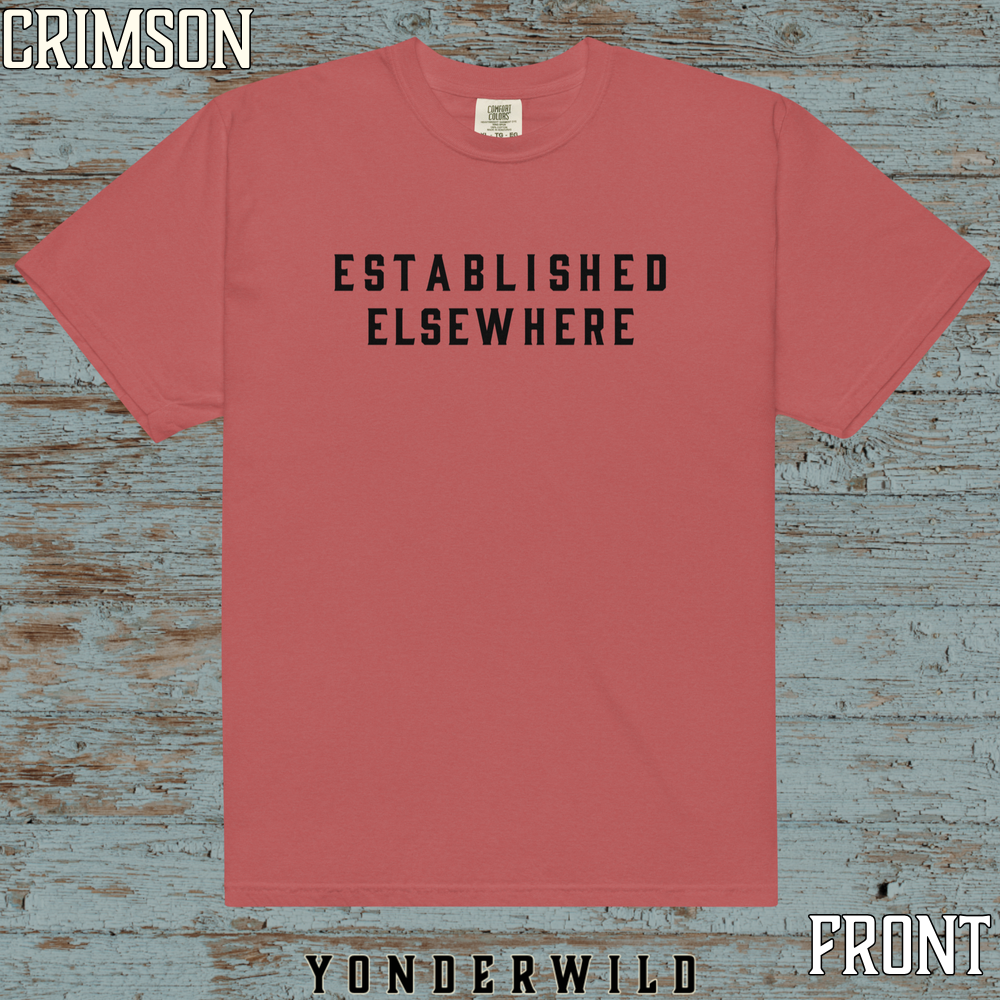 Established Short Sleeve Coal (Front) (Crimson).png