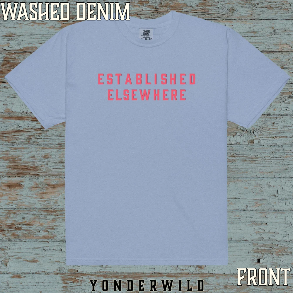 Established Short Sleeve Sunset (Front) (Washed Denim).png