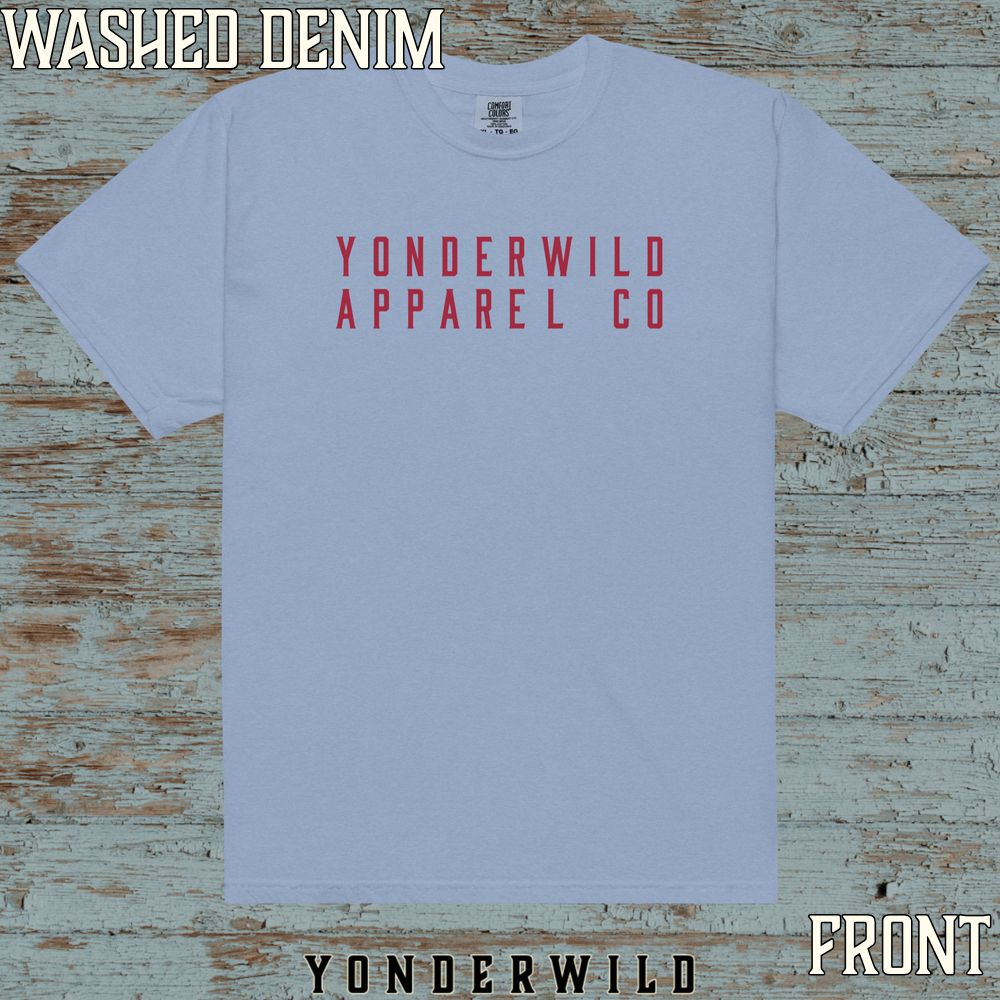YAC Throwback Short Sleeve Tee Sumac (Front) (Washed Denim).png